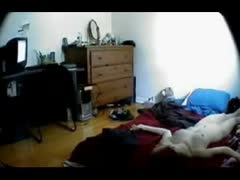 It's time to masturbate with my sultry wife, who was recorded on camera in the bedroom.